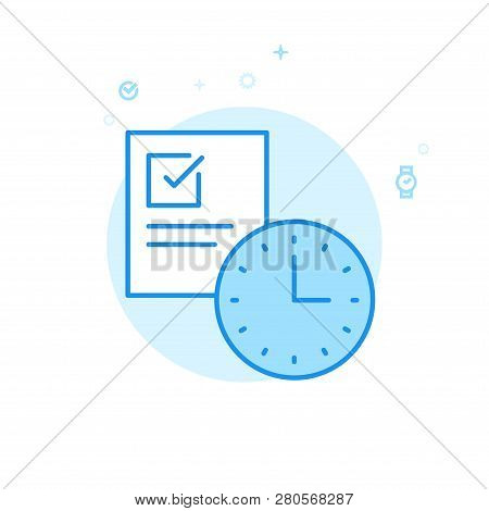 Planning, To Do List Flat Vector Icon. Time Management Symbol, Pictogram, Sign. Light Flat Style. Bl