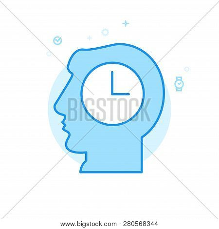 Time Management Flat Vector Icon. Businessman, Business Planning Symbol, Pictogram, Sign. Light Flat