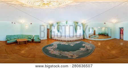 Smorgon, Belarus - March, 2013: Full Spherical Seamless Panorama 360 Degrees Angle View In Equirecta