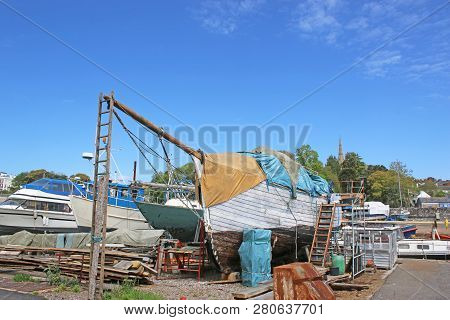 Boats In Dry Dock On Exeter Quay
