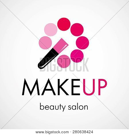 Decorative Cosmetic, Makeup, Beauty Salon, Stylist Logo Design Template. - Vector