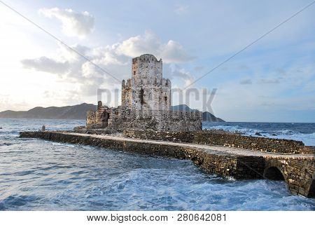 The Castle Of Methoni In The Port Town Of Methoni, Messenia, Greece