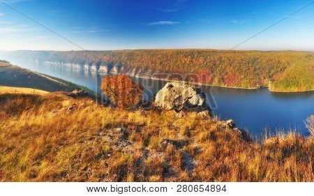 Autumn Morning. Dawn In The National Park 