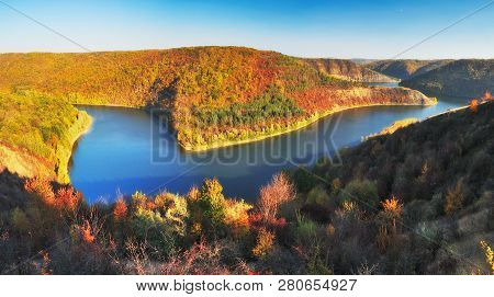 Autumn Morning. Dawn In The National Park 