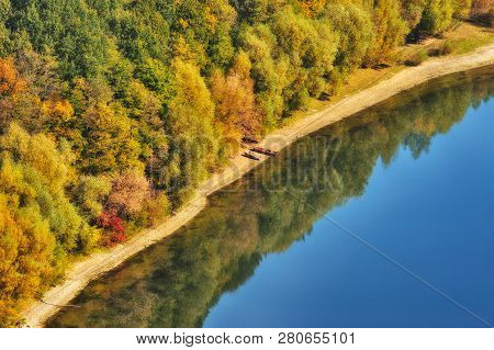 Autumn Morning. Dawn In The National Park 
