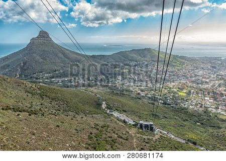 Cape Town, South Africa, August 17, 2018: View Of The Lower Cable Station On Table Mountain In Cape 
