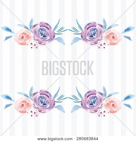 Hand-painted Watercolor Floral Rose Pattern, Illustration Of Decorative Floral Design