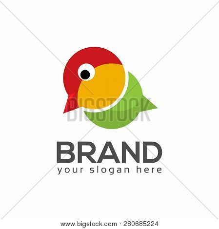 Speech Bubble And Bird Stock Logo Template. Vector Illustration Concept For Communication Industry