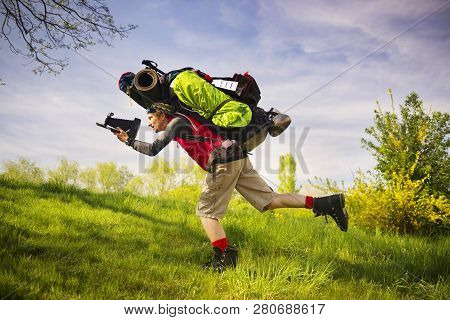Huge Novice Backpack In The Mountains