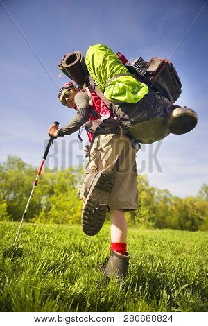 Huge Novice Backpack In The Mountains