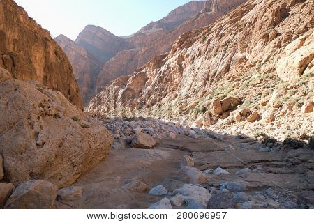 Beautiful Desert Landscape Of Todra Gorge In High Atlas In Morocco
