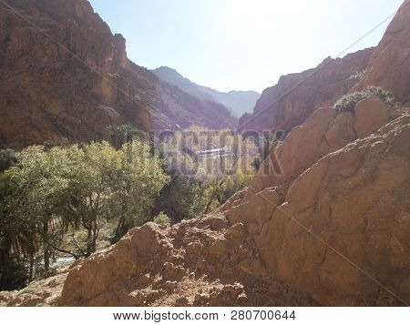 Beautiful Desert Landscape Of Todra Gorge In High Atlas In Morocco