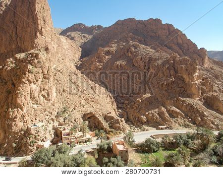 Beautiful Desert Landscape Of Todra Gorge In High Atlas In Morocco