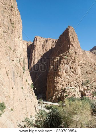 Beautiful Desert Landscape Of Todra Gorge In High Atlas In Morocco