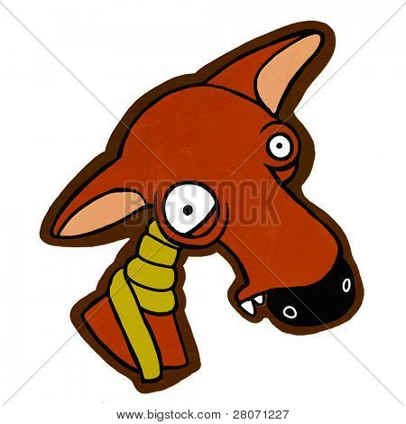 sick winter fox in a scarf