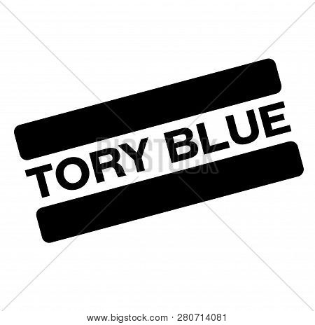 Tory Blue Black Stamp, Sticker, Label, On White Background