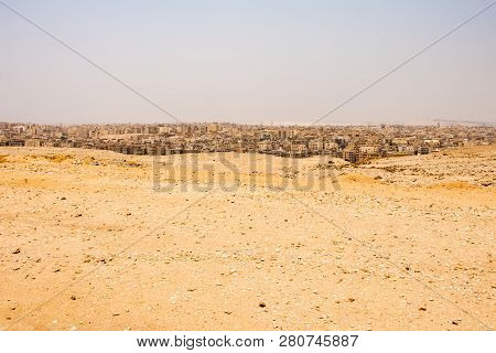 Cairo As Seen From The Pyramids Plateou In Guzeh, Egypt