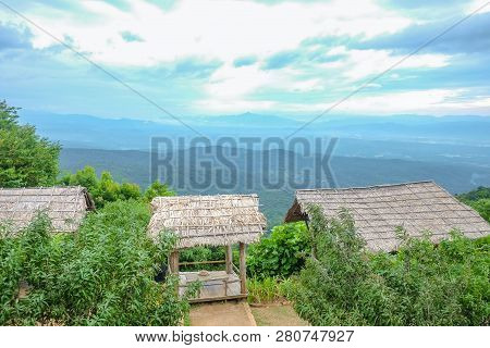 Beautiful Landscape View On Monjam Mountain Chianmai City Thailand