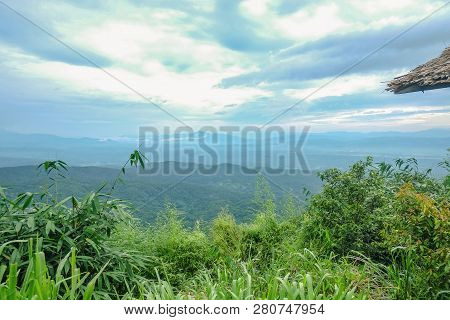 Beautiful Landscape View On Monjam Mountain Chianmai City Thailand