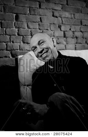 TOMSK, Rusia - 4 de marzo: Músico, compositor, locutor y fundador y líder de 