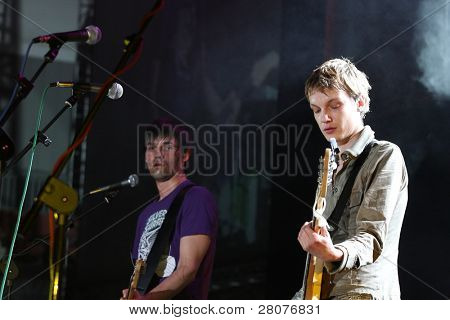 Tomsk, Russland 28. Juni: Egor Timofeev russische Sänger und Musiker, Leiter der pop-Rock-Gruppe 
