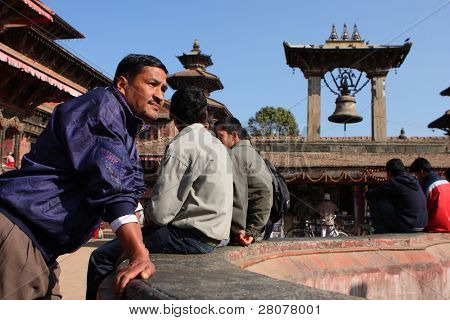 KATHMANDU, Nepál - 6. ledna: Pohled na náměstí Durbar Pátan 6 ledna 2009 v Káthmándú, Nepál. 