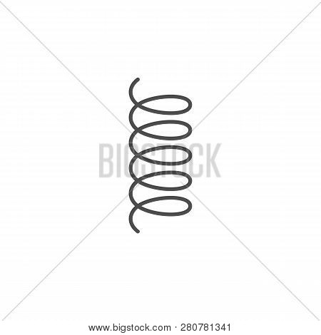 Vertical Spiral Icon, Swirl Line Outline Style