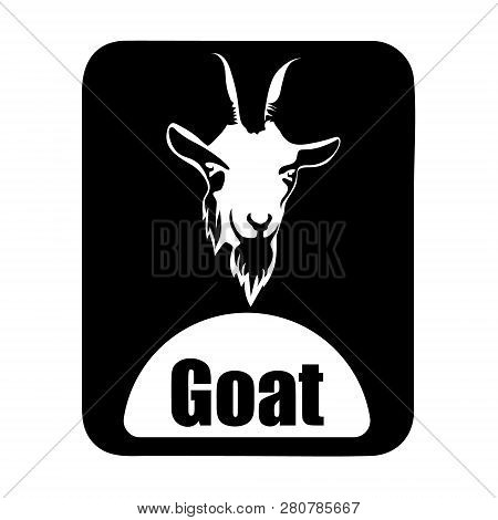Chinese Calendar Animal Monochrome Logotype Goat Head