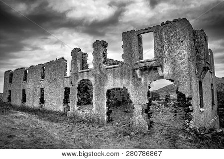 This Is The Ruines Of An Old House At Torr Head In The North Of Ireland On The Antrim Coast