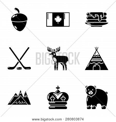 Canadian Plaything Icons Set. Simple Set Of 9 Canadian Plaything Icons For Web Isolated On White Bac