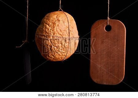 Breads Concept Of Teasty Home Food Close Up On Black Background