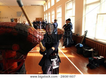 MOSCOW, Federacja Rosyjska - 25 marca: Moskwa XXIX turniej Open na Kendo (Kyu Cap i Dan Cap), Marzec