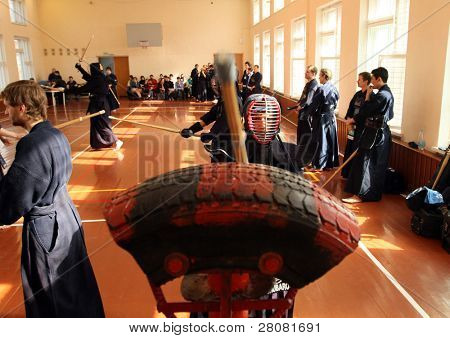 MOSCOW, Federacja Rosyjska - 25 marca: Moskwa XXIX turniej Open na Kendo (Kyu Cap i Dan Cap), Marzec