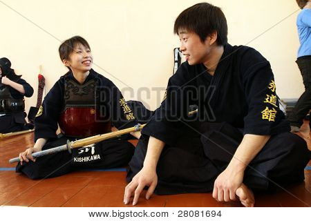 MOSCOW, Federacja Rosyjska - 25 marca: Moskwa XXIX turniej Open na Kendo (Kyu Cap i Dan Cap), Marzec