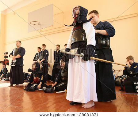 MOSCOW, Federacja Rosyjska - 25 marca: Moskwa XXIX turniej Open na Kendo (Kyu Cap i Dan Cap), Marzec