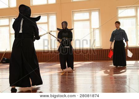 MOSCOW, Federacja Rosyjska - 25 marca: Moskwa XXIX turniej Open na Kendo (Kyu Cap i Dan Cap), Marzec