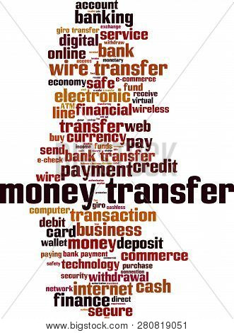 Money Transfer Word Cloud Concept. Vector Illustration On White