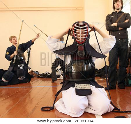 MOSCOW, Federacja Rosyjska - 25 marca: Moskwa XXIX turniej Open na Kendo (Kyu Cap i Dan Cap), Marzec