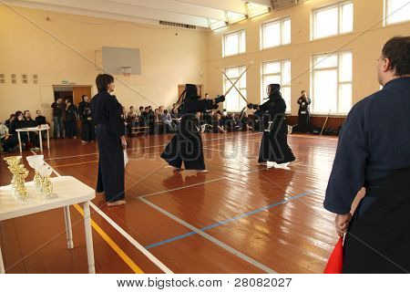 MOSCOW, Federacja Rosyjska - 25 marca: Moskwa XXIX turniej Open na Kendo (Kyu Cap i Dan Cap), Marzec