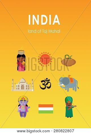 Inidia, Country In South Asia And Taj Mahal
