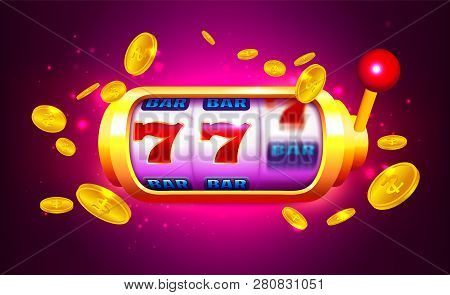 Spin And Win Slot Machine With Icons And Coins