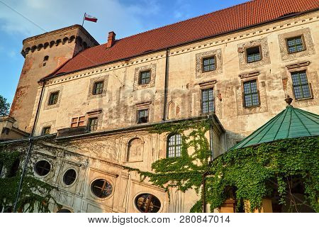 Medieval Castle With A Tower In Otmuchow In Poland
