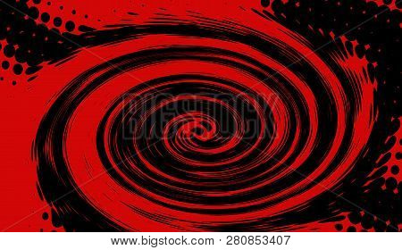 Hypnosis Halftone Psychedelic Art . Graphic Trendy Syntwave Swirl Background.