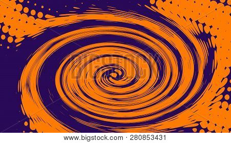 Hypnosis Halftone Psychedelic Art . Graphic Trendy Syntwave Swirl Background.