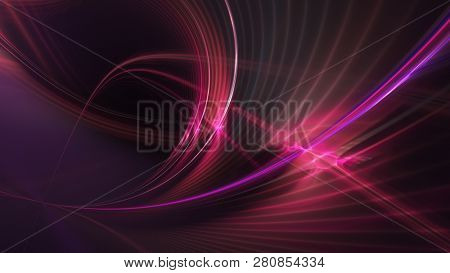 Abstract red background element on black. Fractal graphics. Composition of glowing lines and mption blur traces. Movement and innovation concept.