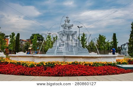 Istanbul, Turkey. Sultanahmed. Fountain In The Park