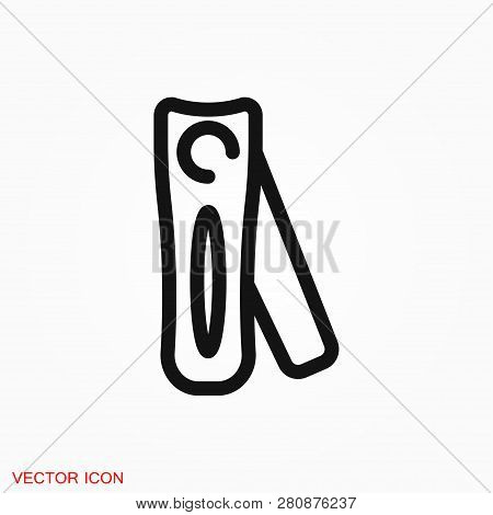 Nail Clippers Icon Logo, Illustration, Vector Sign Symbol For Design