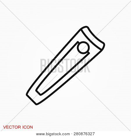 Nail Clippers Icon Logo, Illustration, Vector Sign Symbol For Design
