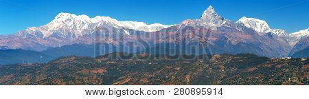 Mount Annapurna Range, Nepal Himalayas Mountains, Panoramic View