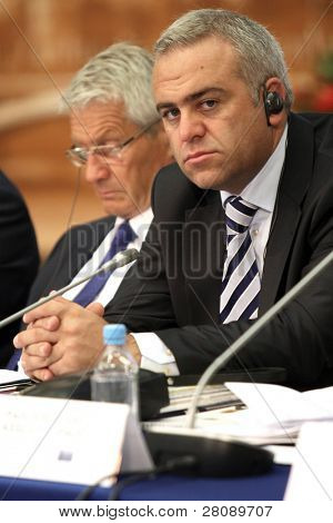 Mosca - 8 luglio: Un partecipante non identificato, durante una conferenza CEMAT 15, 8 luglio 2010 a Mosca, 